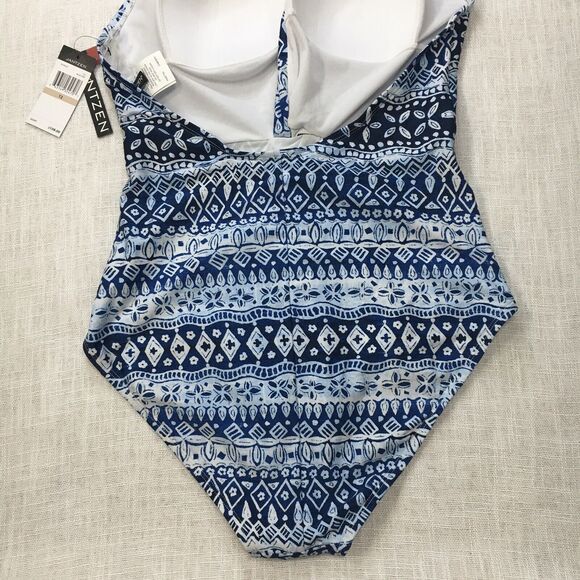 Jantzen One Piece Swimsuit Women 12 Tribal Print Halter Neck Beach Bathing Suit - Picture 7 of 16
